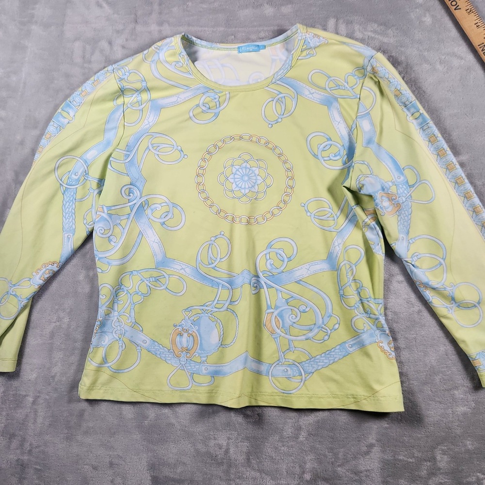 J McLaughlin Long Sleeve Womens Large Green Catalina Cloth Preppy Coastal